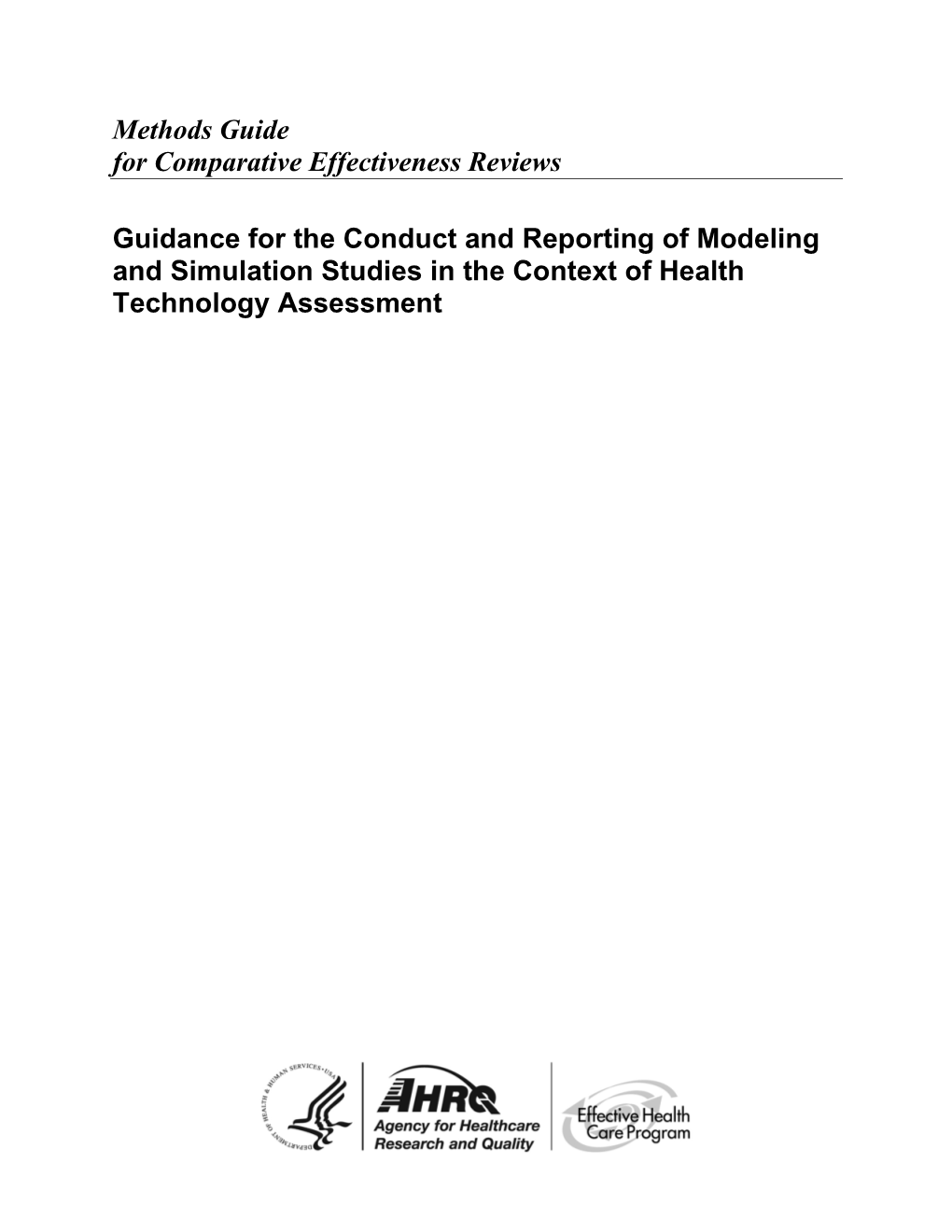 Guidance for the Conduct and Reporting of Modeling and Simulation Studies in the Context of Health Technology Assessment