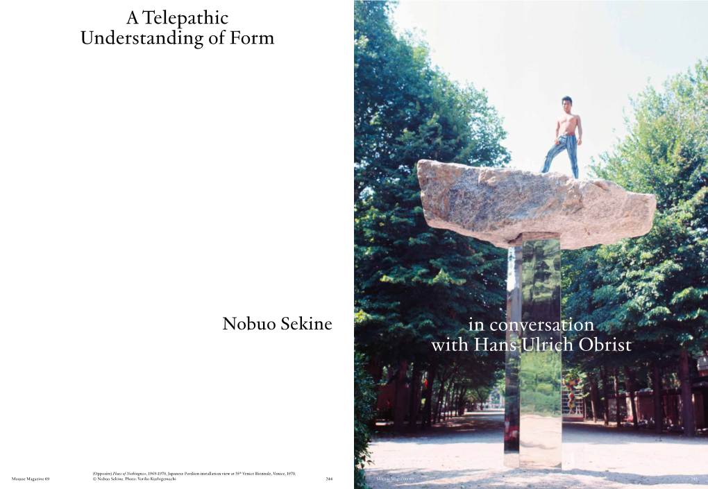 Nobuo Sekine in Conversation with Hans Ulrich Obrist