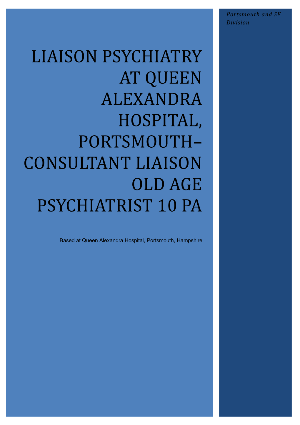 Consultant Psychiatrist 10 PA