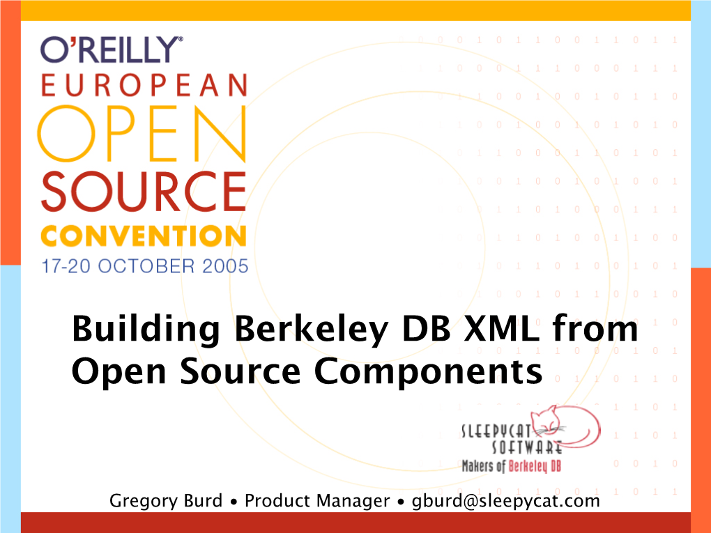 Building Berkeley DB XML from Open Source Components