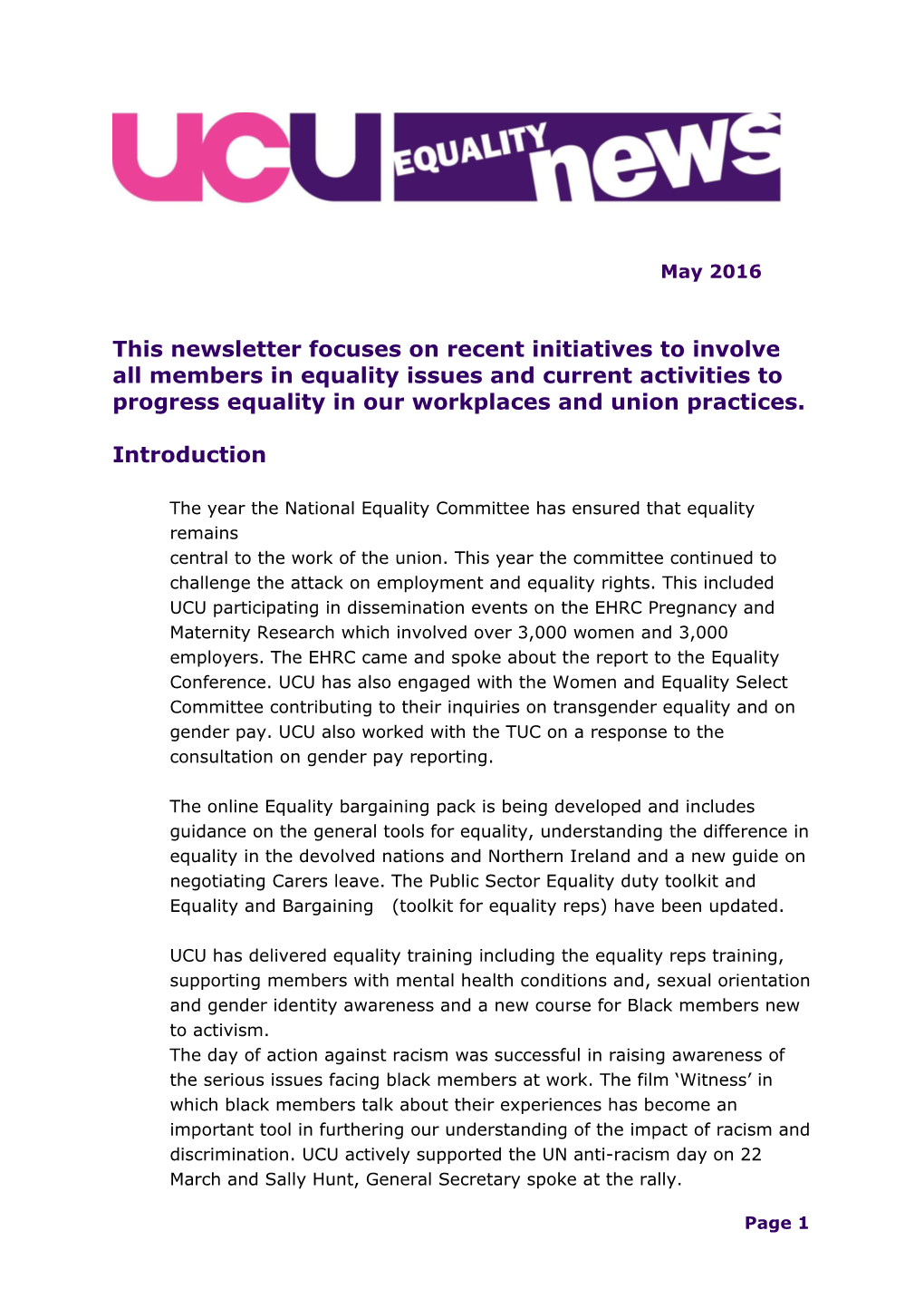 The Year the National Equality Committee Has Ensured That Equality Remains