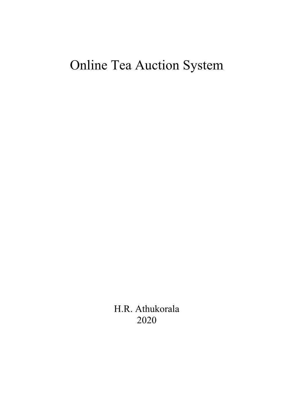 Online Tea Auction System