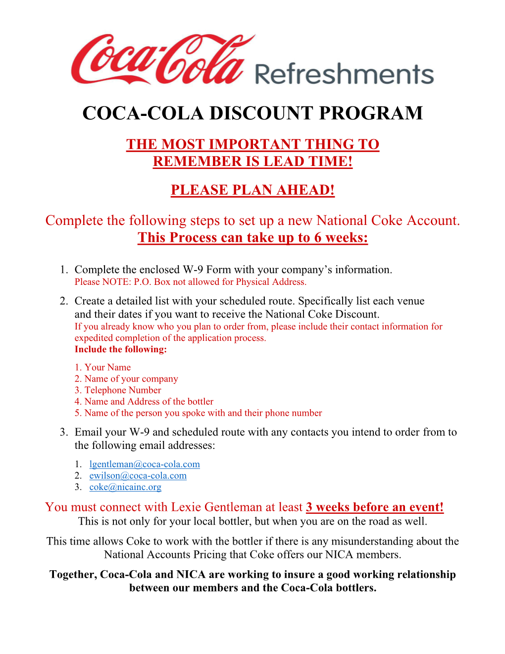 Coca-Cola Discount Program