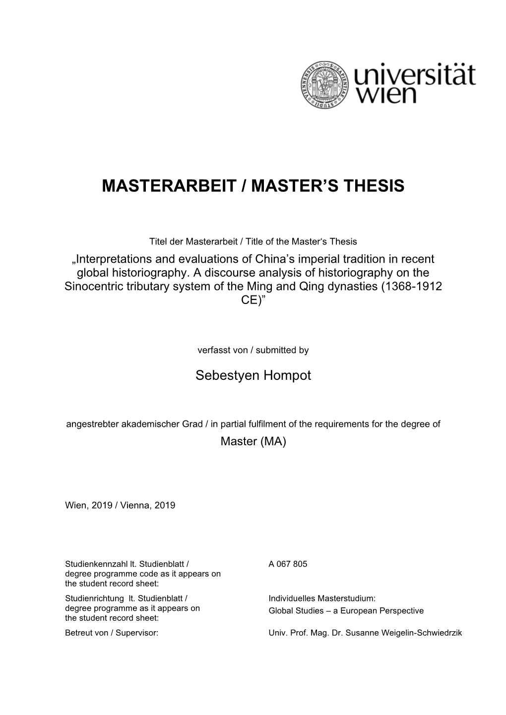 Masterarbeit / Master's Thesis