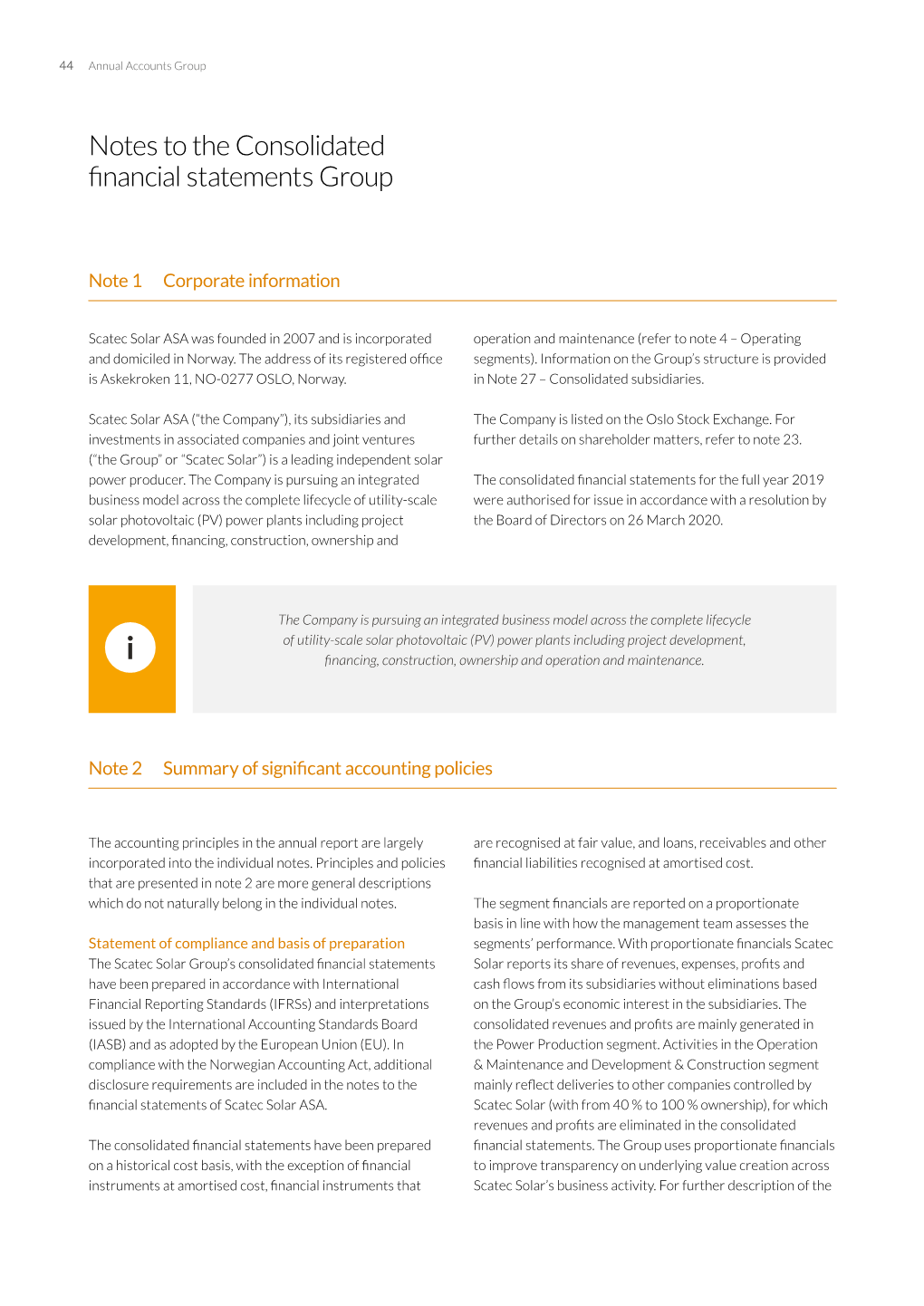 Notes to the Consolidated Financial Statements Group