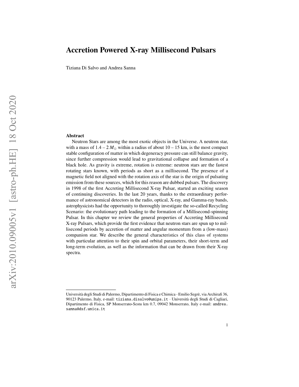 Accretion Powered X-Ray Millisecond Pulsars