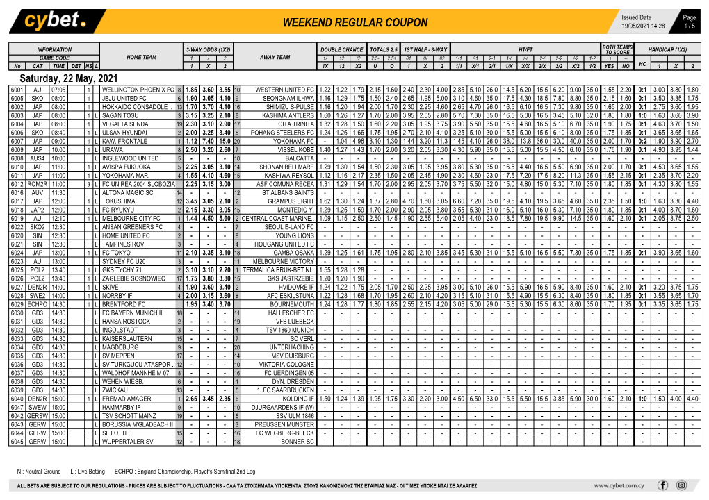 Weekend Regular Coupon 19/05/2021 14:28 1 / 5