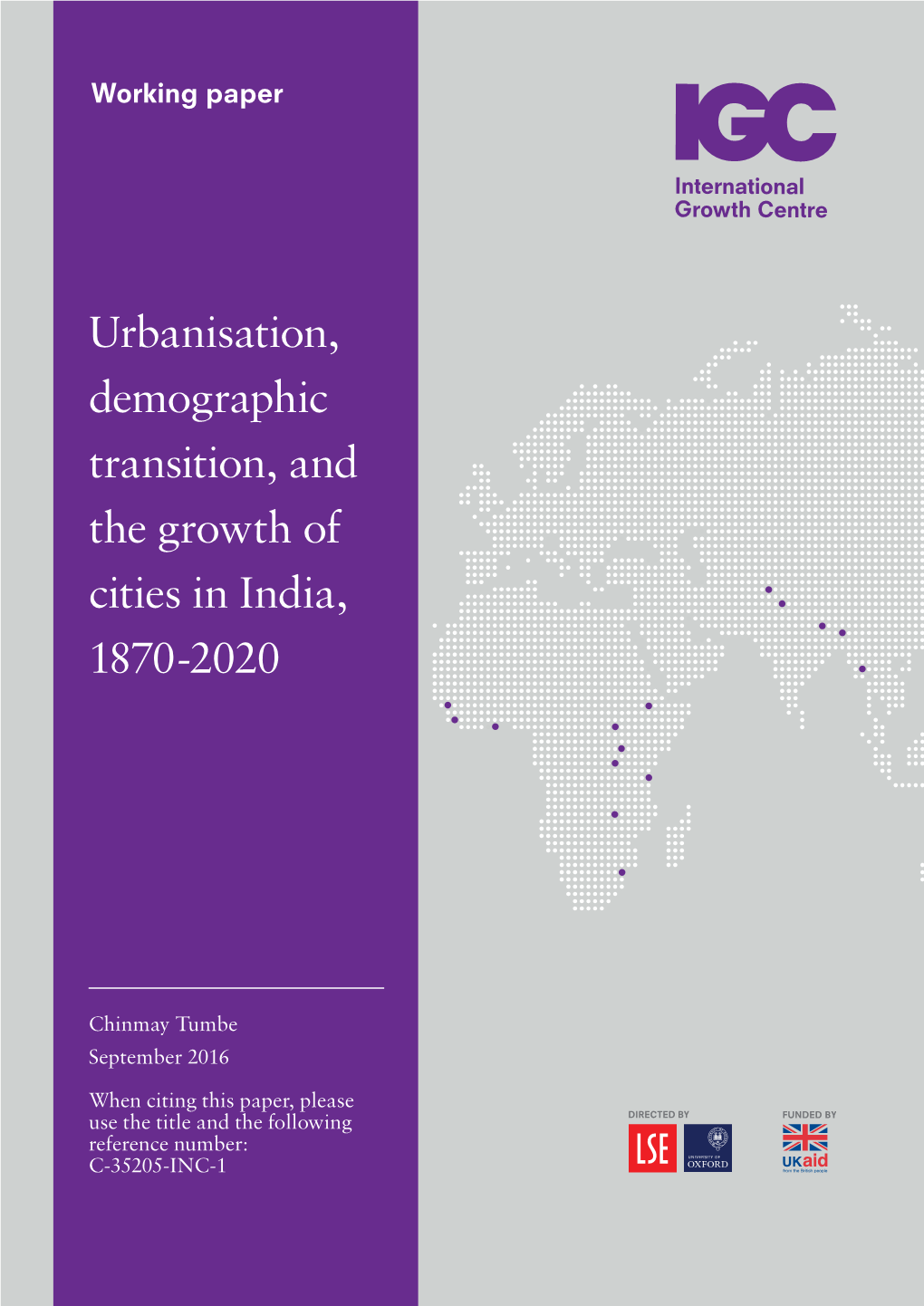 Urbanisation, Demographic Transition, and the Growth of Cities in India, 1870-2020