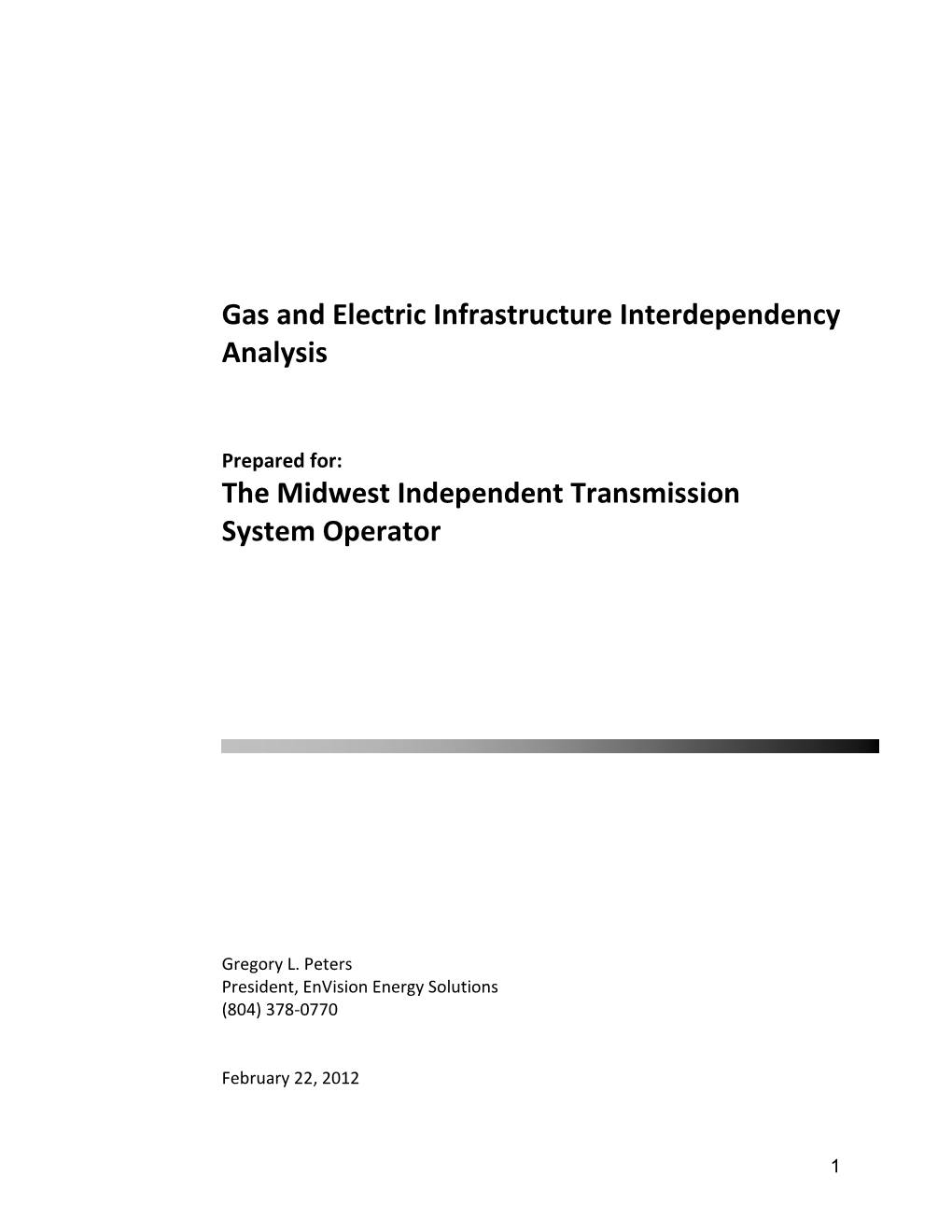 Gas & Electric Infrastructure Interdependency Anaylsis