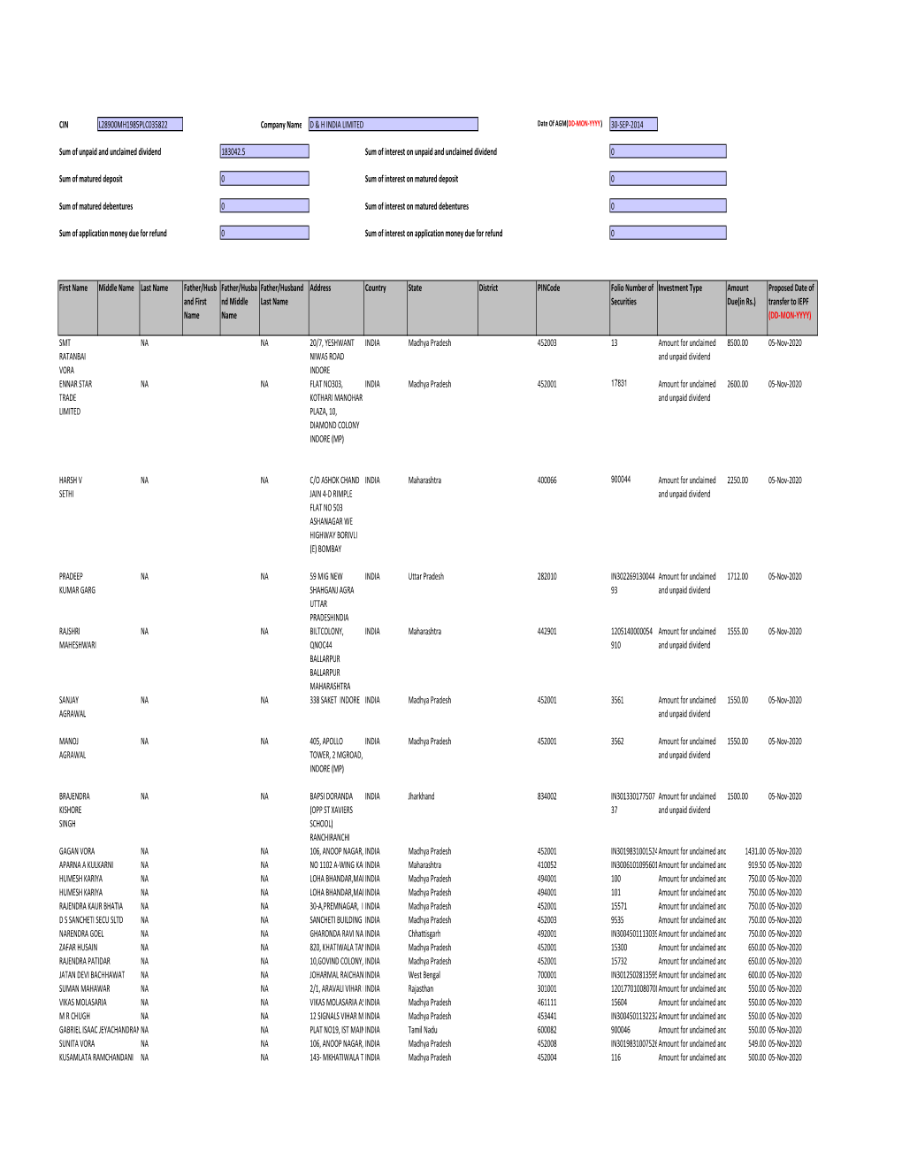 2013 Investordetailexcel