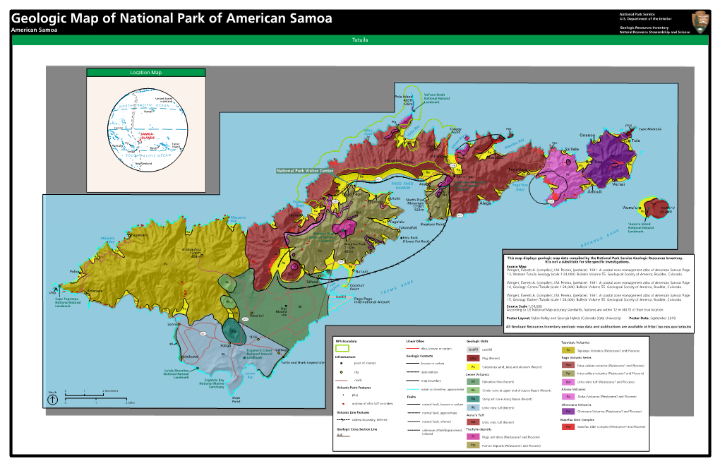 Geologic Map of National Park of American Samoa U.S