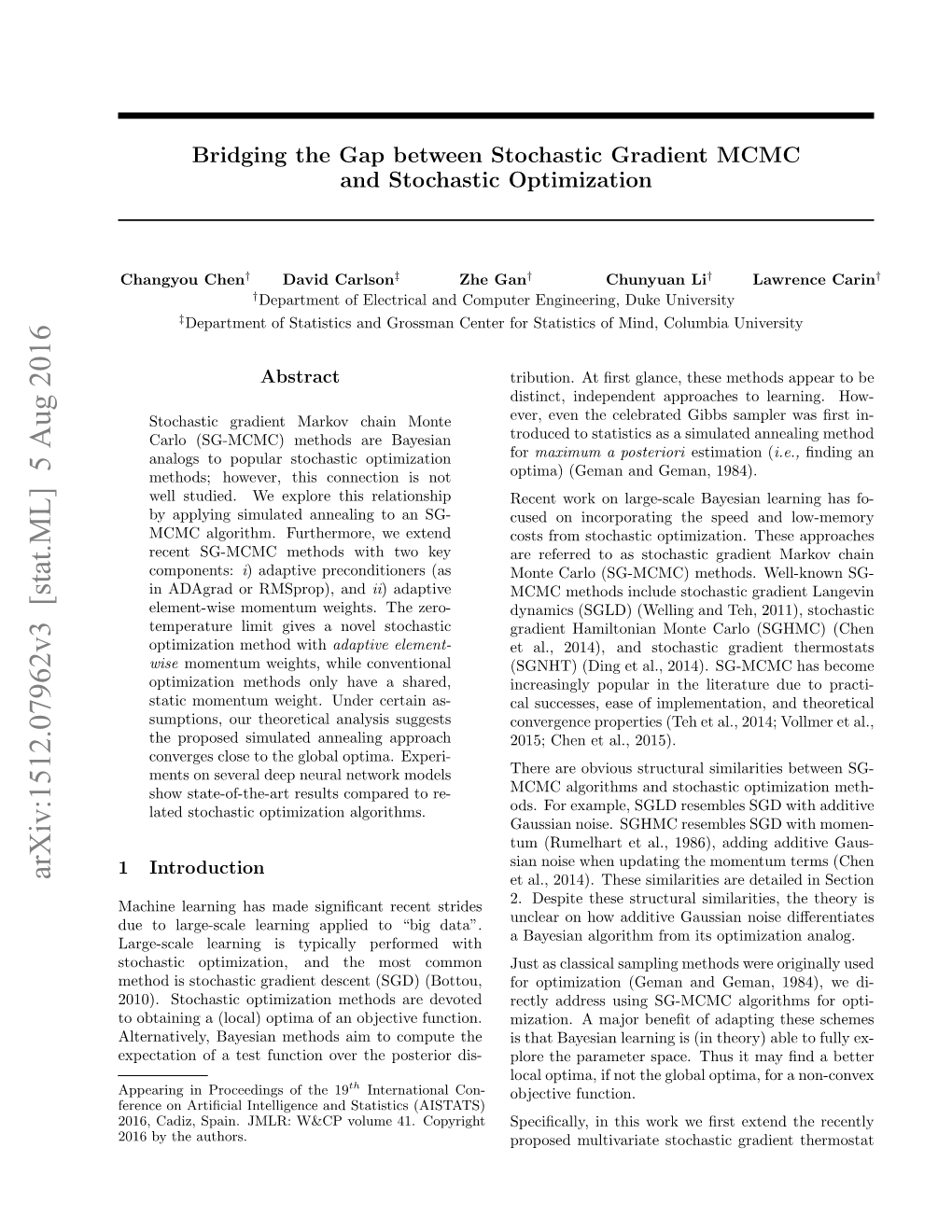 Arxiv:1512.07962V3 [Stat.ML] 5 Aug 2016 Et Al., 2014)