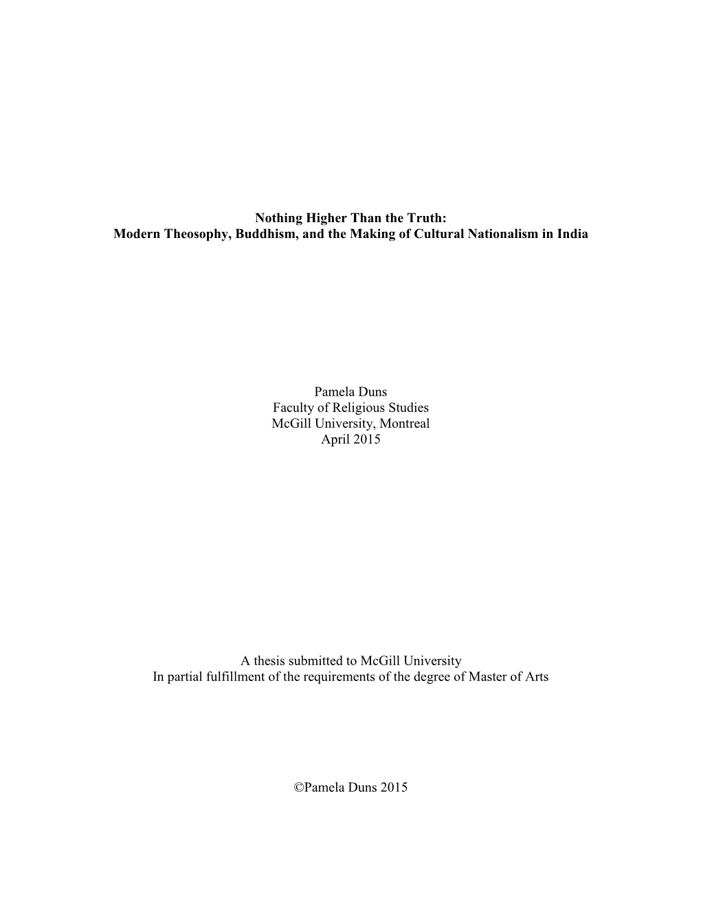 Modern Theosophy, Buddhism, and the Making of Cultural Nationalism in India