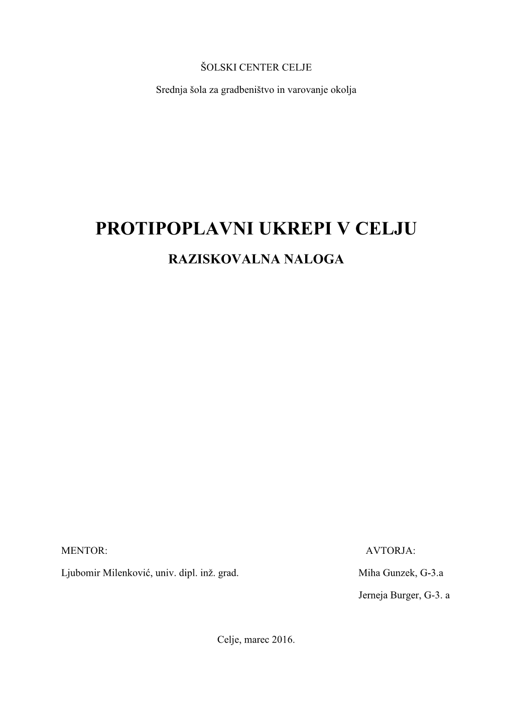 Protipoplavni Ukrepi V Celju