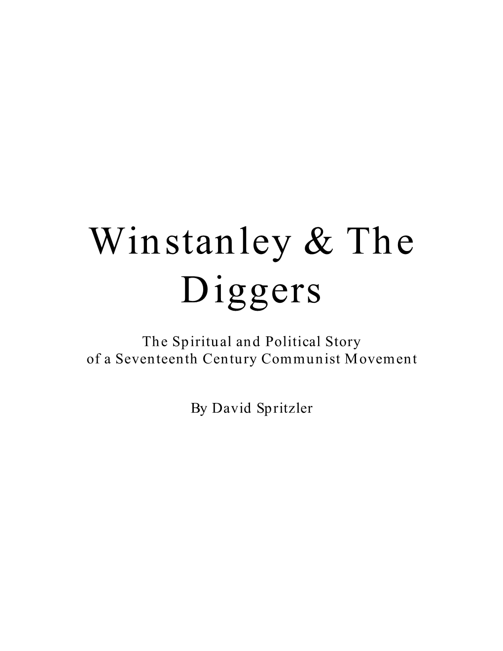 Winstanley & the Diggers
