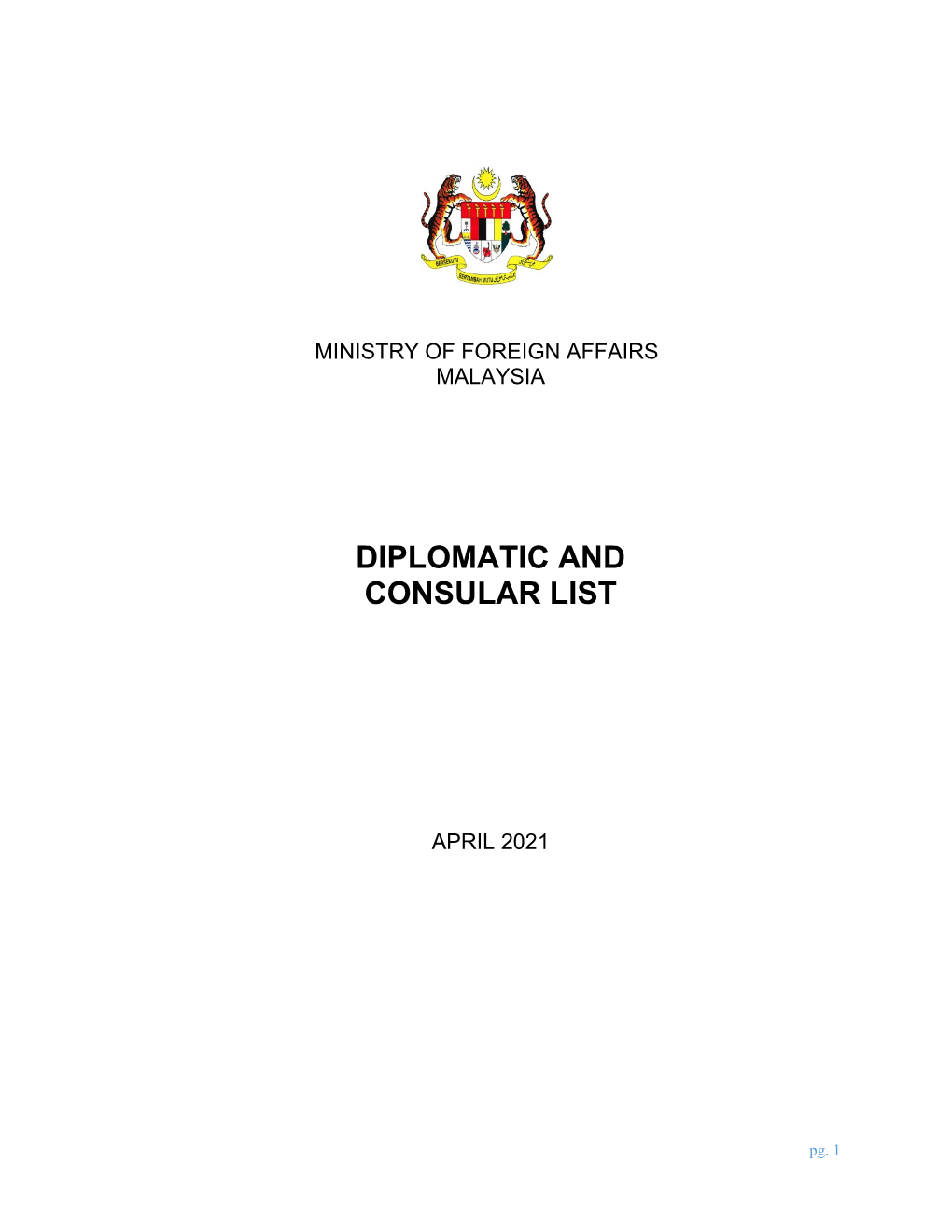 Diplomatic and Consular List