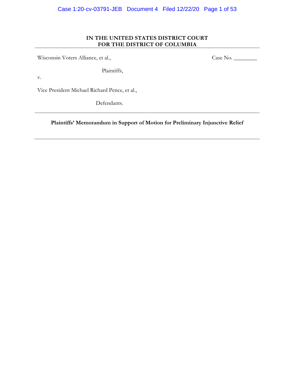 Case 1:20-Cv-03791-JEB Document 4 Filed 12/22/20 Page 1 of 53