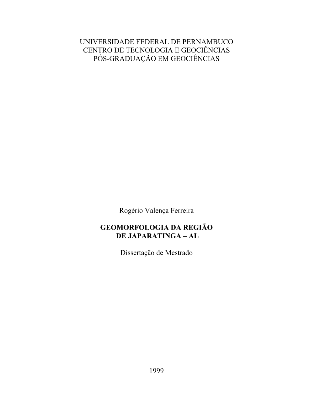 Geomorfologia Da Região De Japaratinga – Al