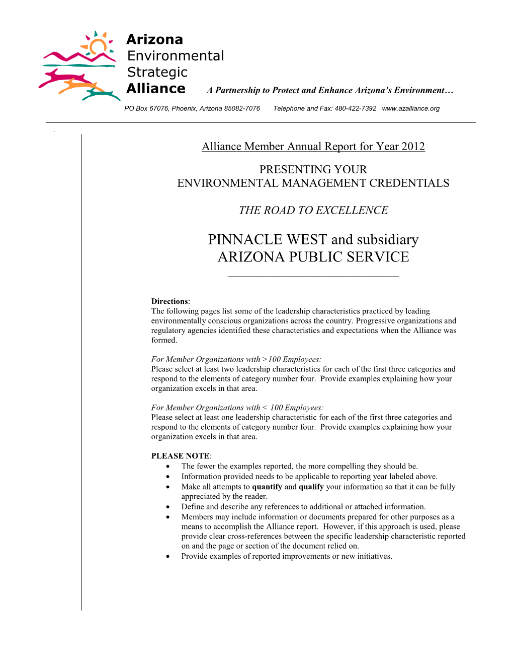 PINNACLE WEST and Subsidiary ARIZONA PUBLIC SERVICE