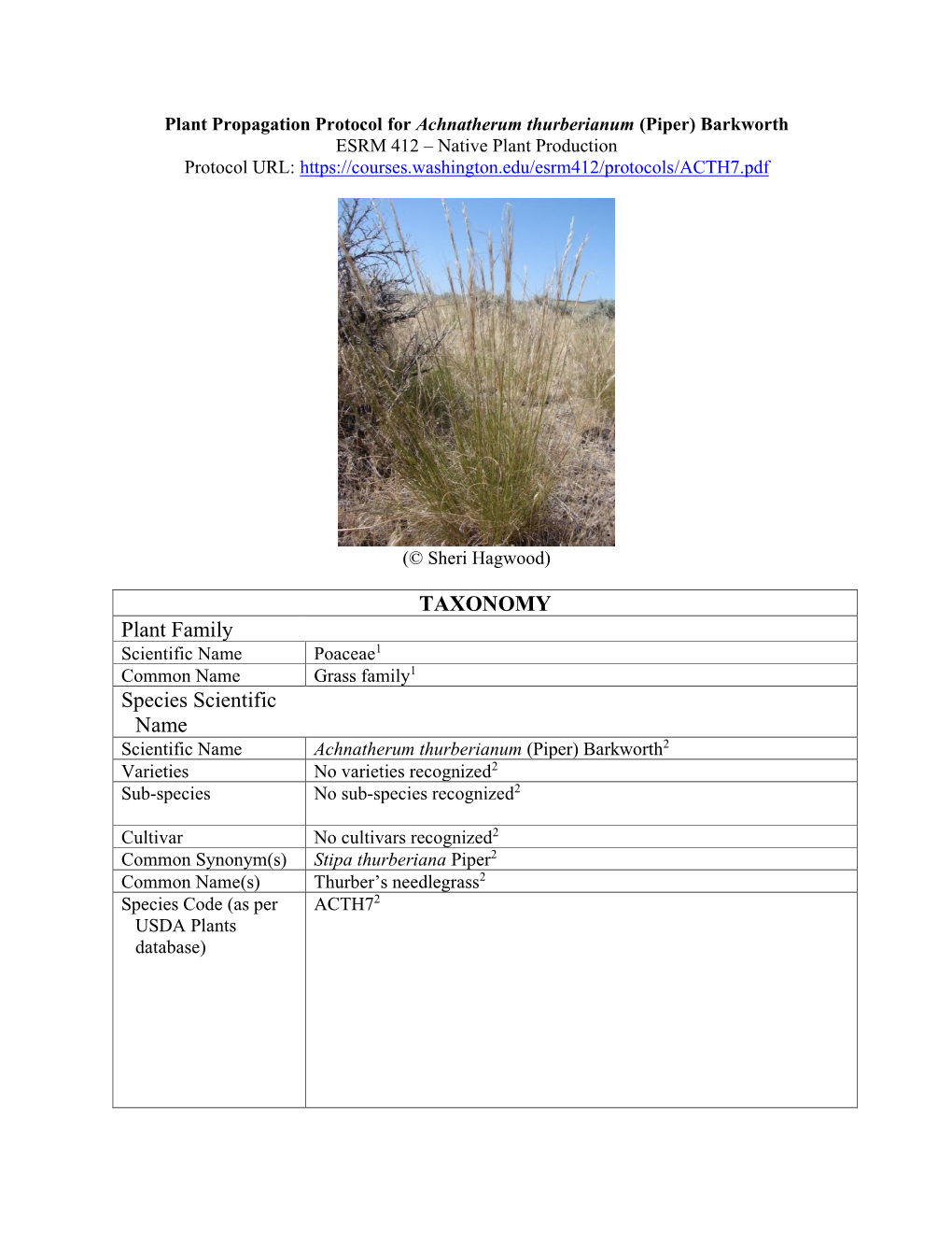 Draft Plant Propagation Protocol