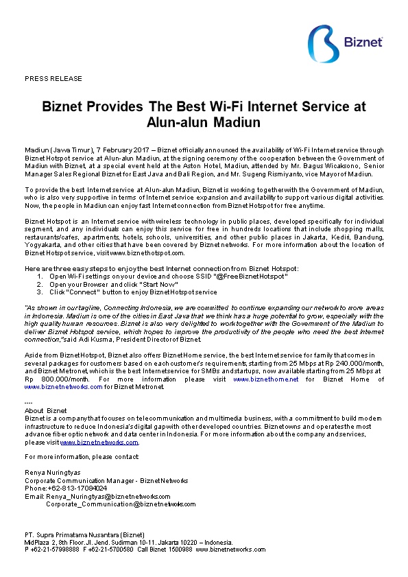 Biznet Provides the Best Wi-Fi Internet Service At