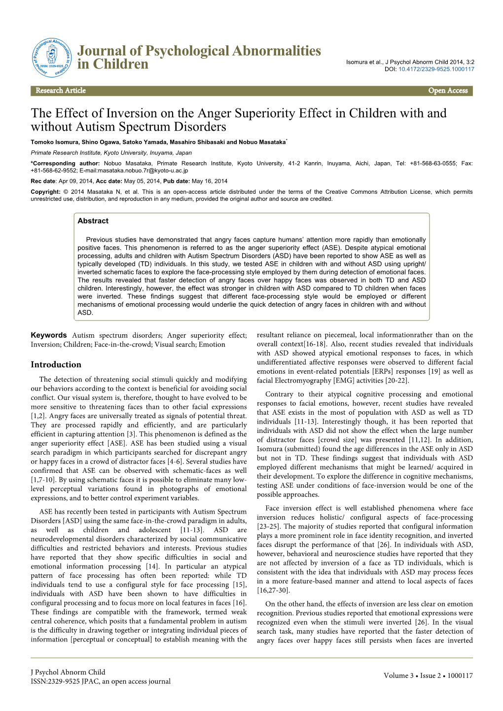 The Effect of Inversion on the Anger Superiority Effect in Children With