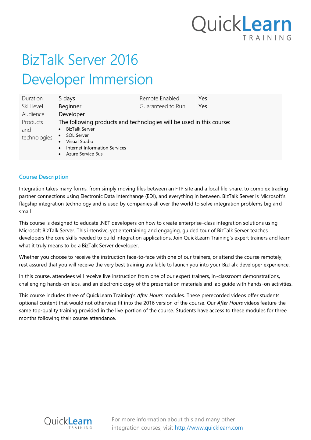 Biztalk Server 2016 Developer Immersion