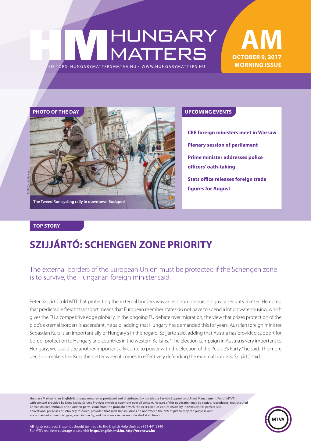 Szijjártó: Schengen Zone Priority