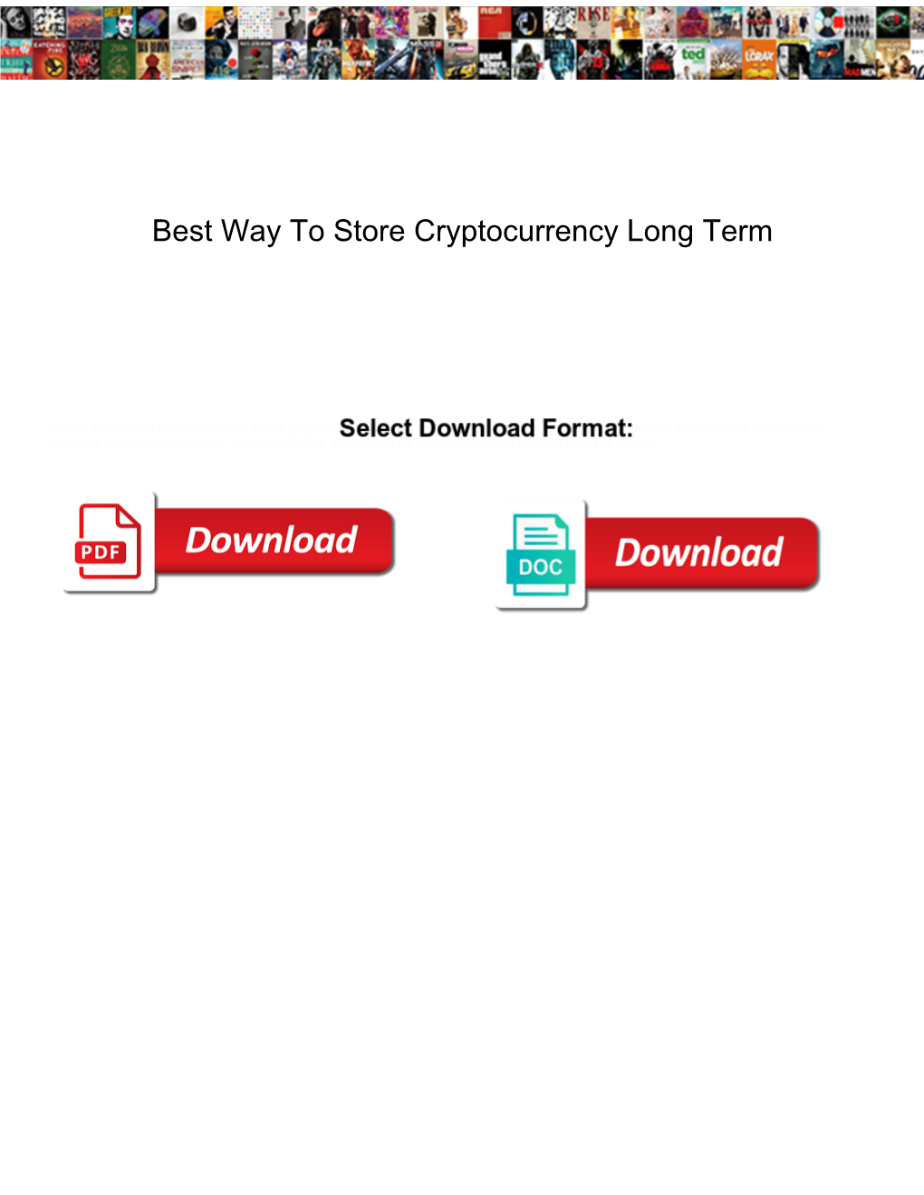 Best Way to Store Cryptocurrency Long Term