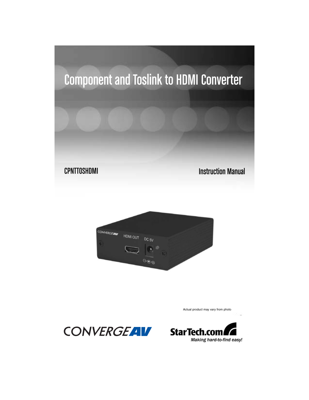 Component and Toslink to HDMI Converter