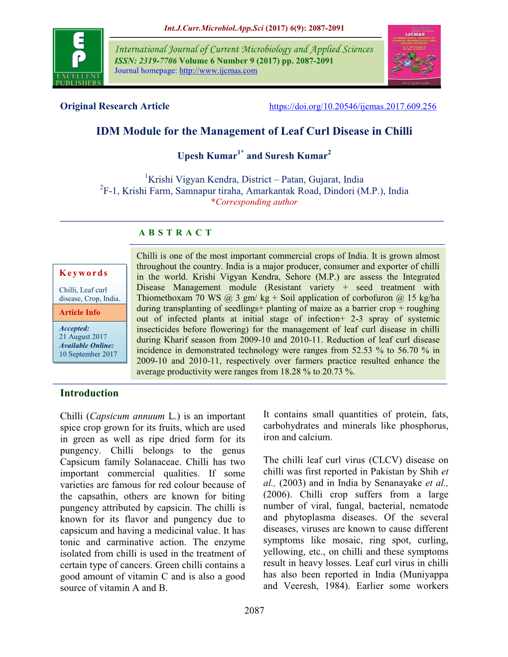 IDM Module for the Management of Leaf Curl Disease in Chilli