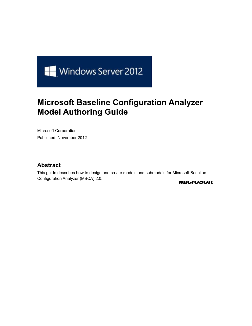 Microsoft Baseline Configuration Analyzer Model Authoring Guide