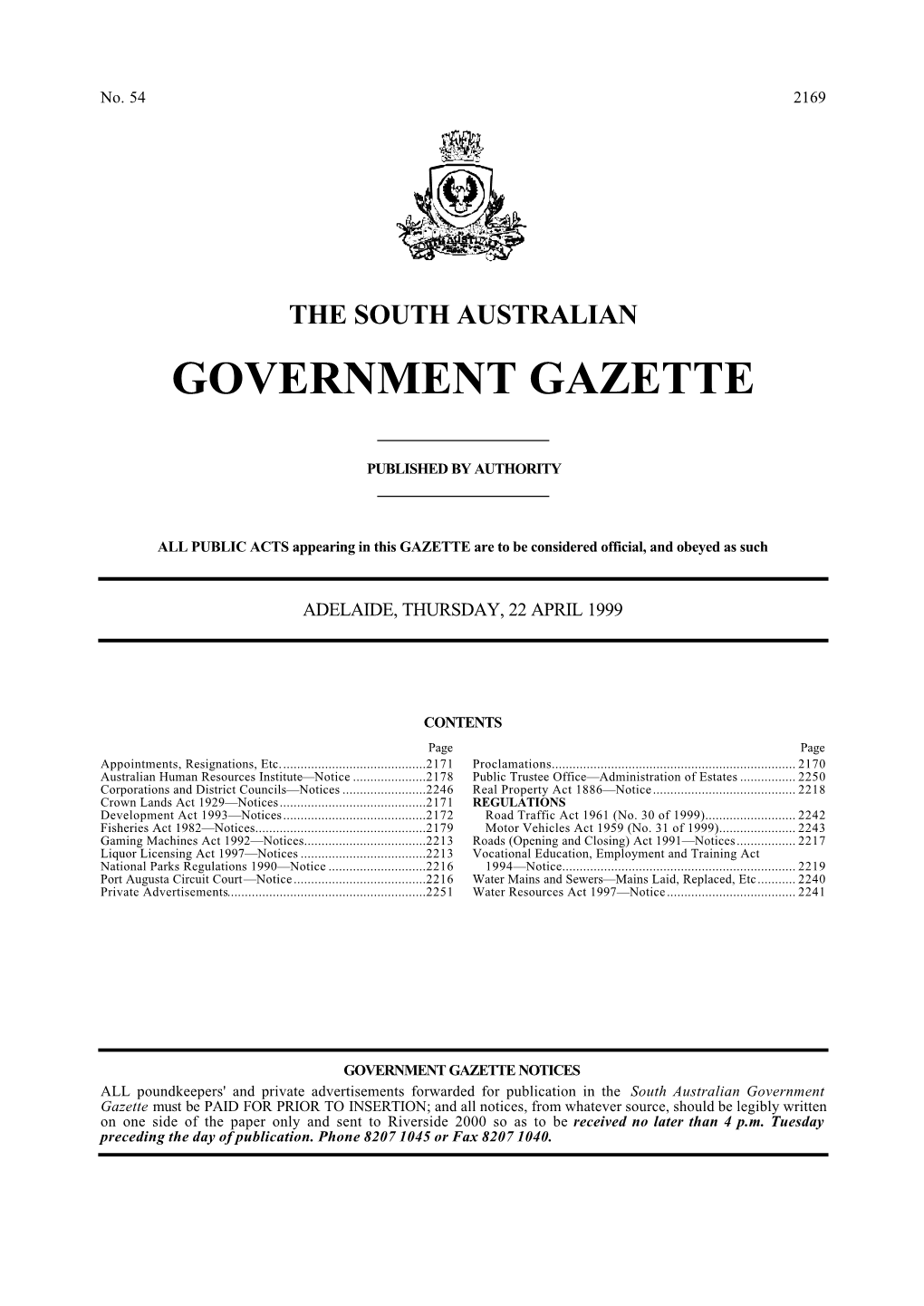 Government Gazette