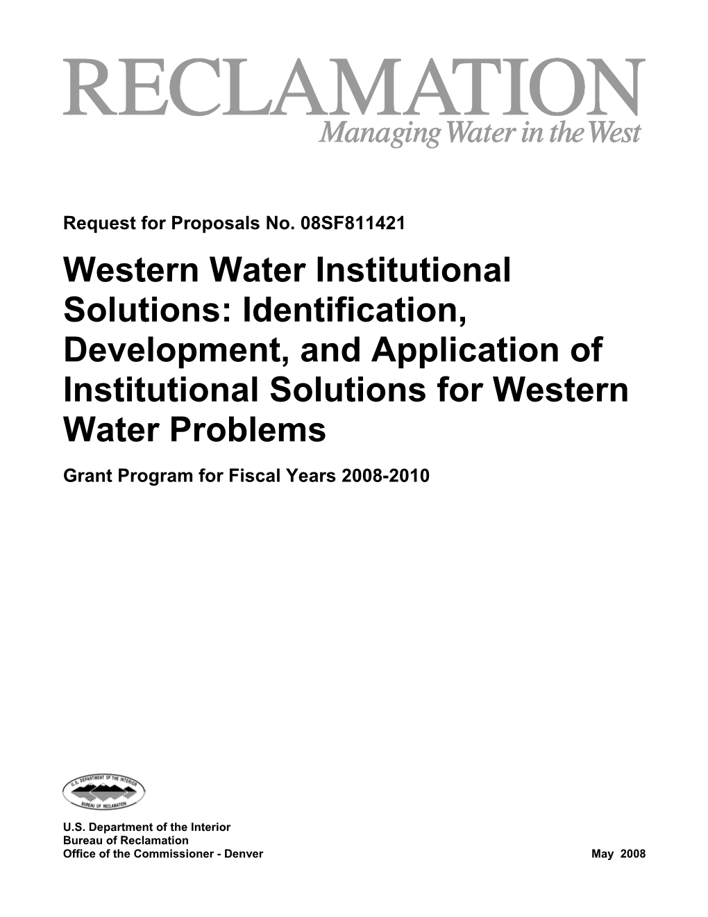 Water 2025: Preventing Crises and Conflict in the West