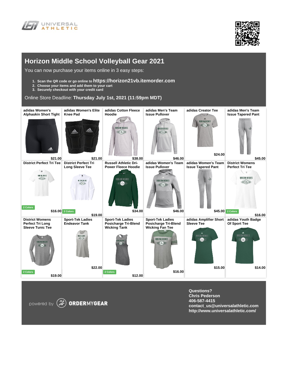 Horizon Middle School Volleyball Gear 2021 You Can Now Purchase Your Items Online in 3 Easy Steps