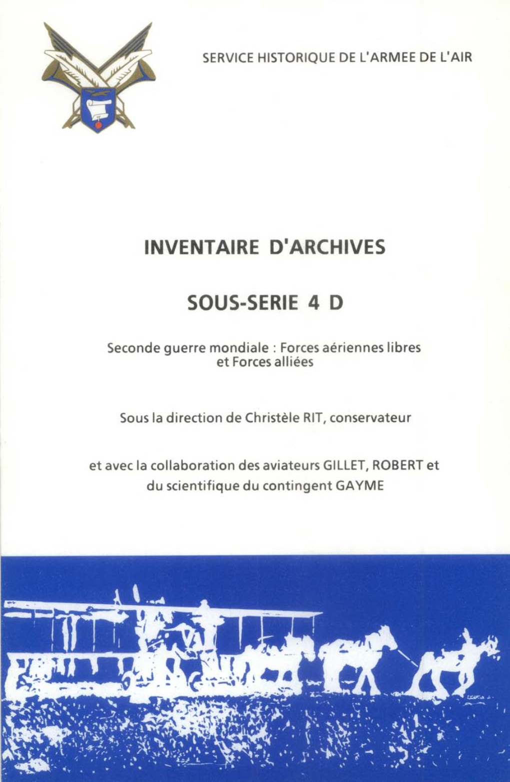 Inventaire D'archives Sous-Serie