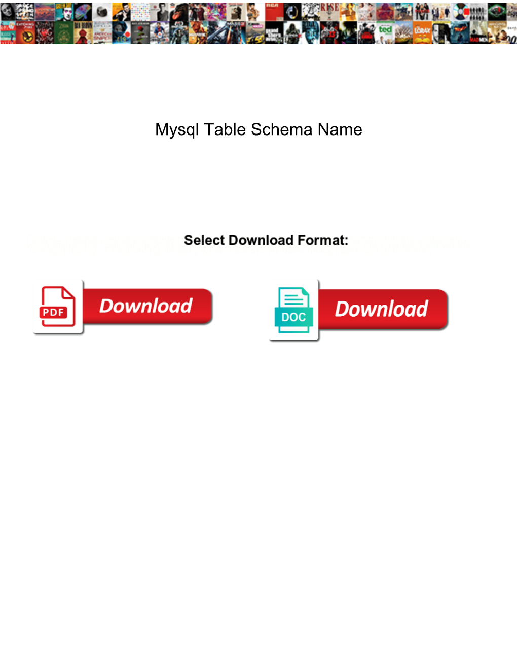 Mysql Table Schema Name
