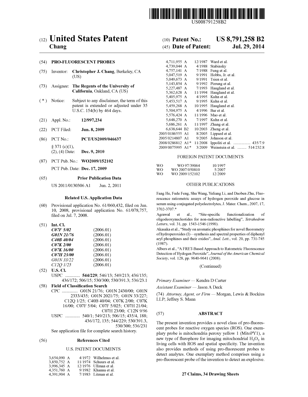 (12) United States Patent (10) Patent No.: US 8,791,258 B2 Chang (45) Date of Patent: Jul