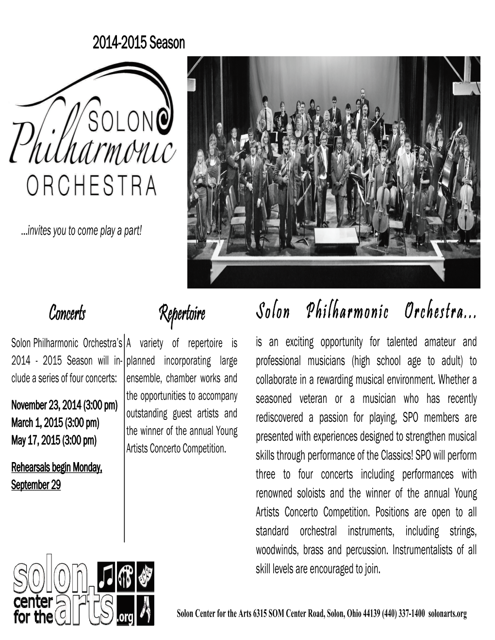 Solon Philharmonic Orchestra... Concerts Repertoire