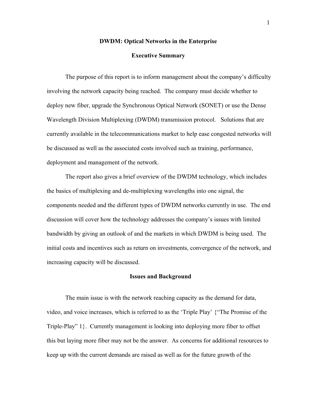 DWDM: Optical Networks in the Enterprise