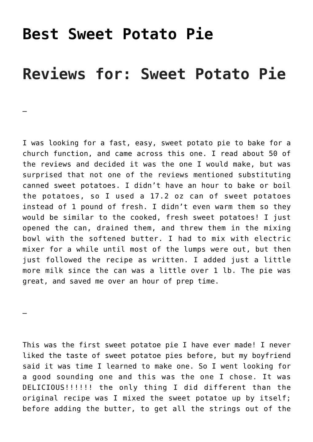 Best Sweet Potato Pie