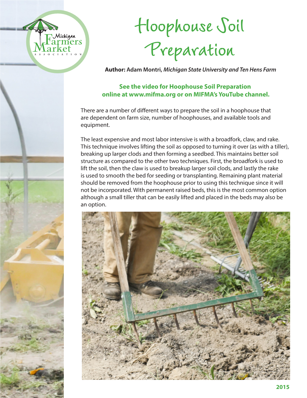 Hoophouse Soil Preparation Field Guide