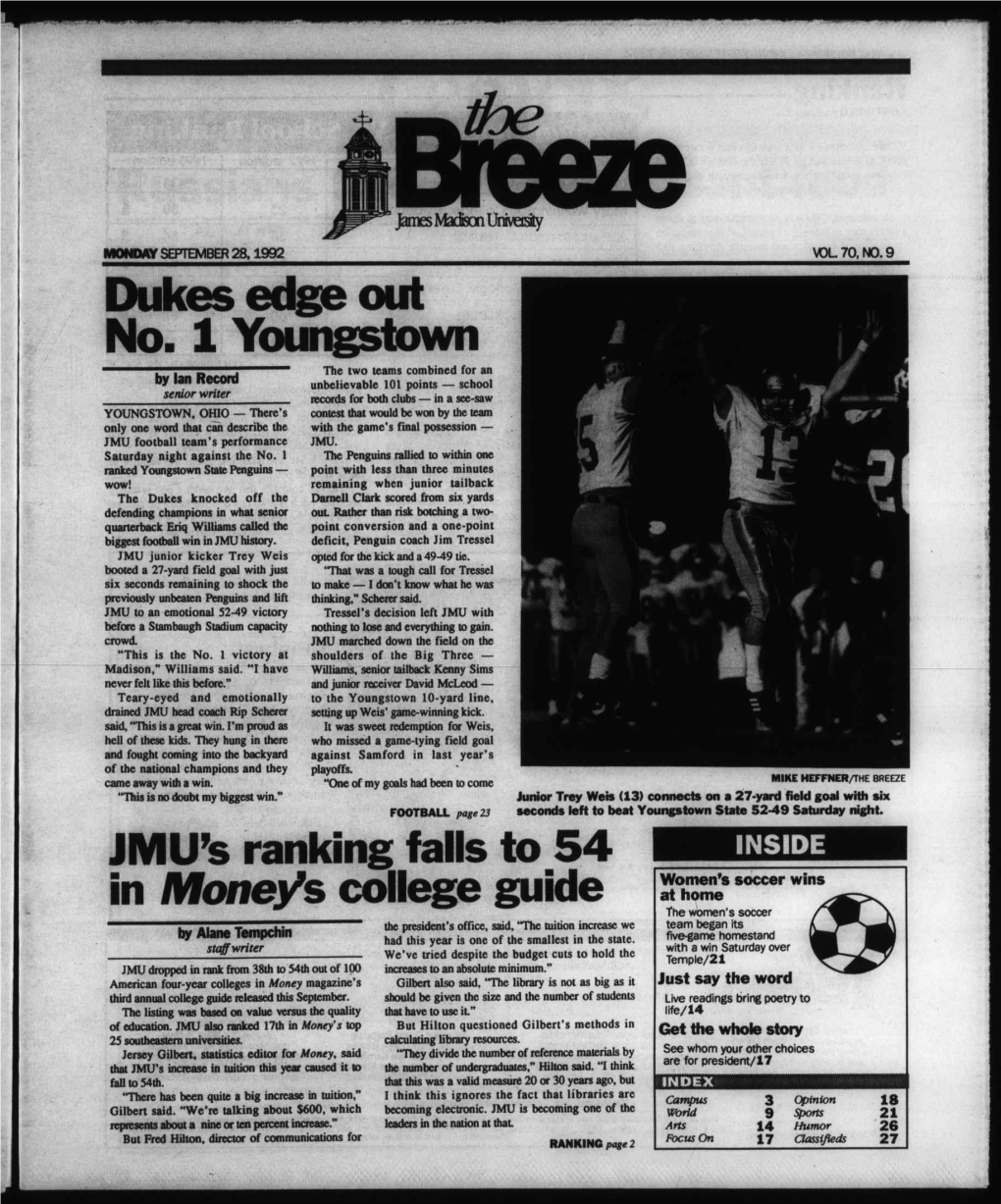 SEPTEMBER 28, 1992 University of New Hampshire, 2-0, Saturday in 2