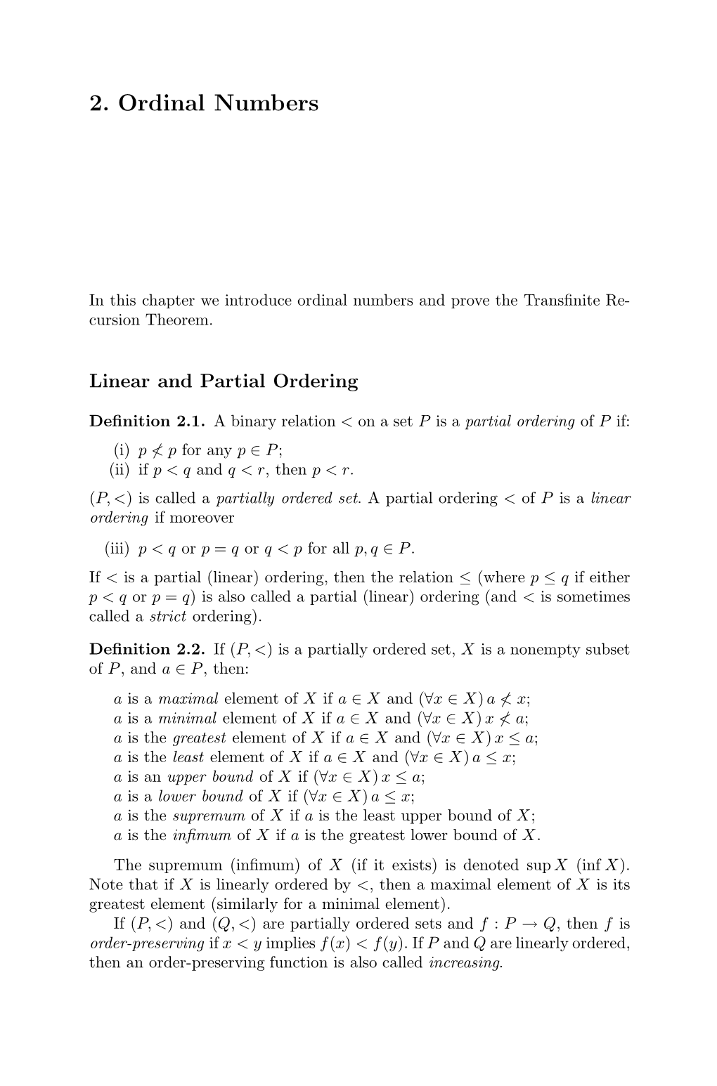 Well-Orderings and Ordinal Numbers