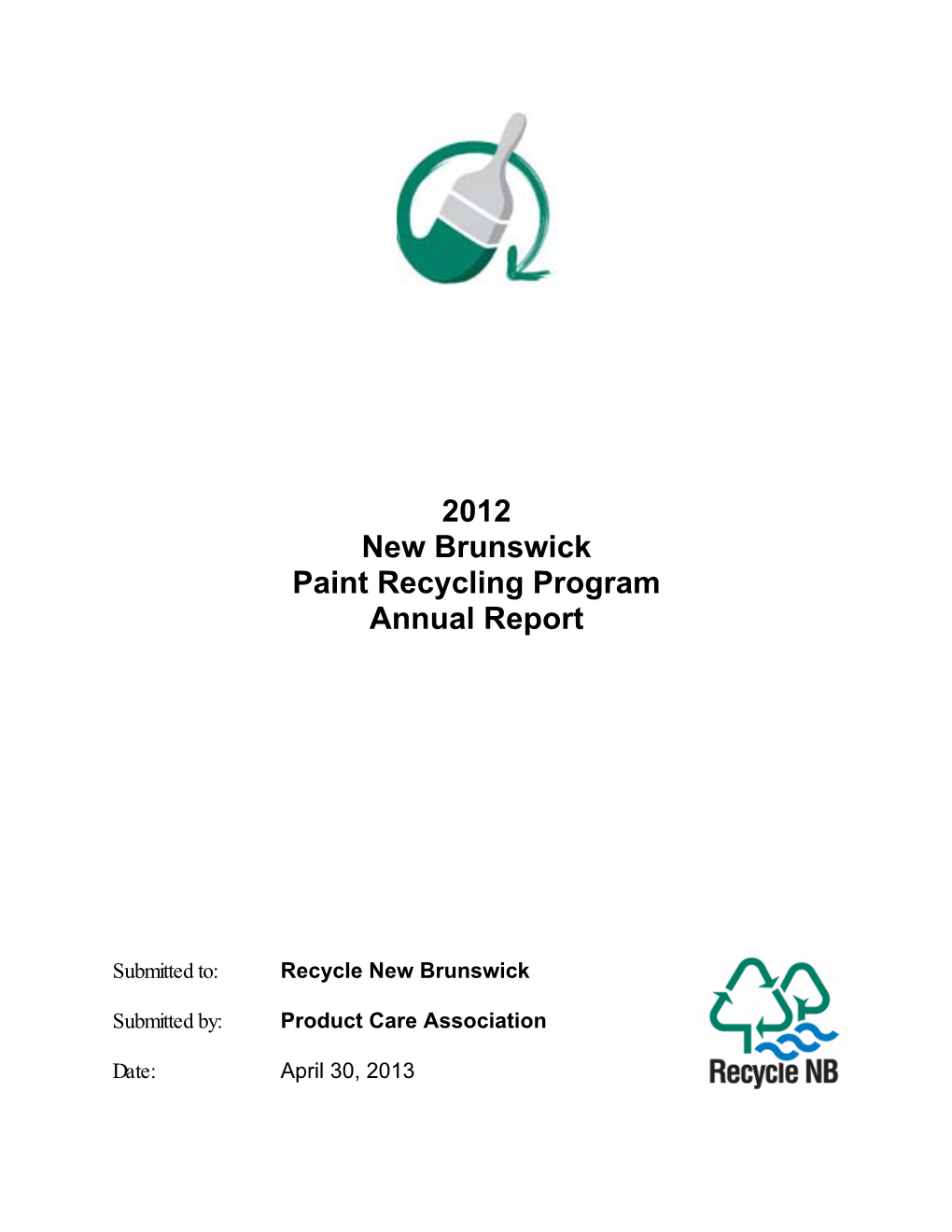 2012 New Brunswick Paint Recycling Program Annual Report