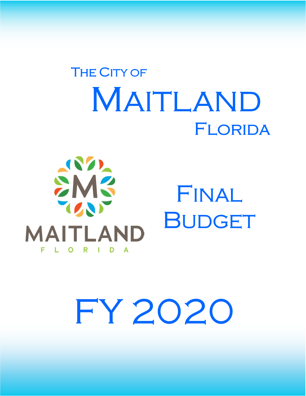2020 Fiscal Year Budget