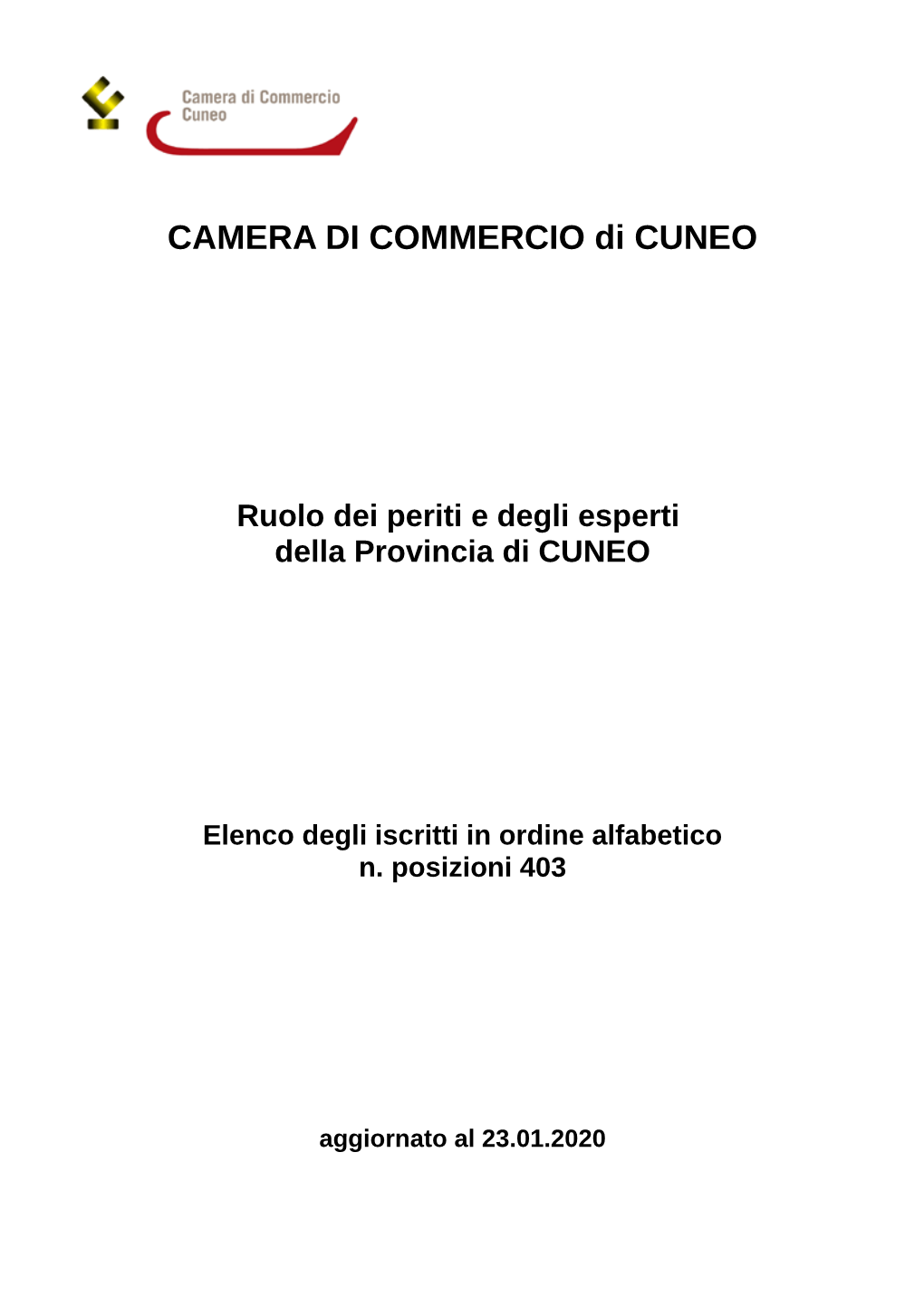 Elenco Degli Iscritti Al Ruolo in Ordine Alfabetico