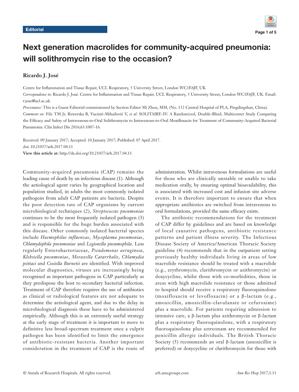 Next Generation Macrolides for Community-Acquired Pneumonia: Will Solithromycin Rise to the Occasion?