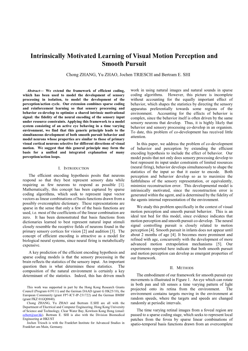 Intrinsically Motivated Learning of Visual Motion Perception and Smooth Pursuit