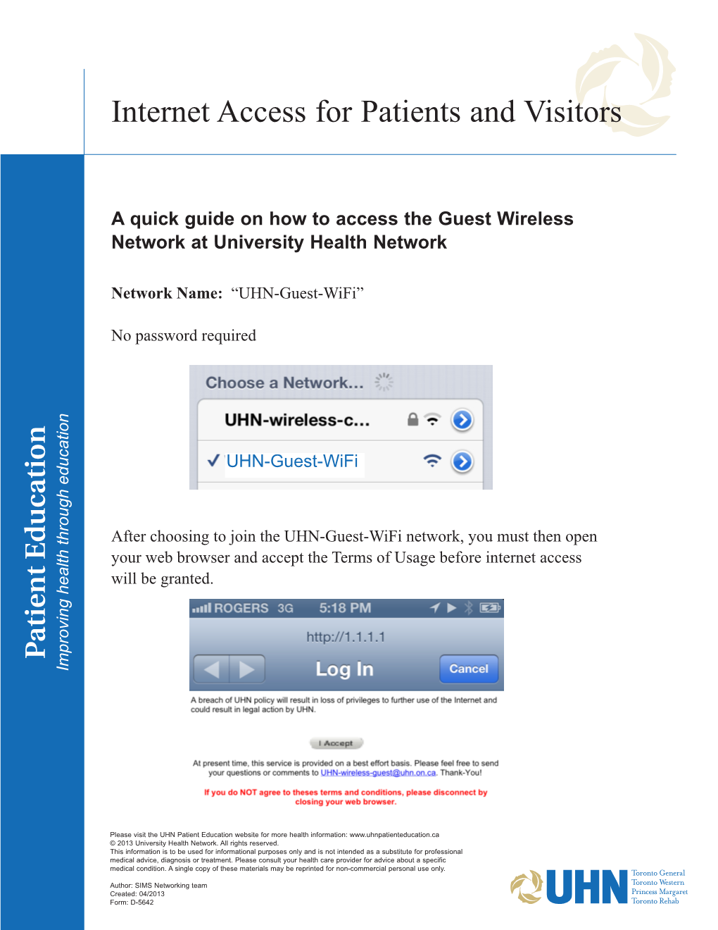 Internet Access for Patients and Visitors